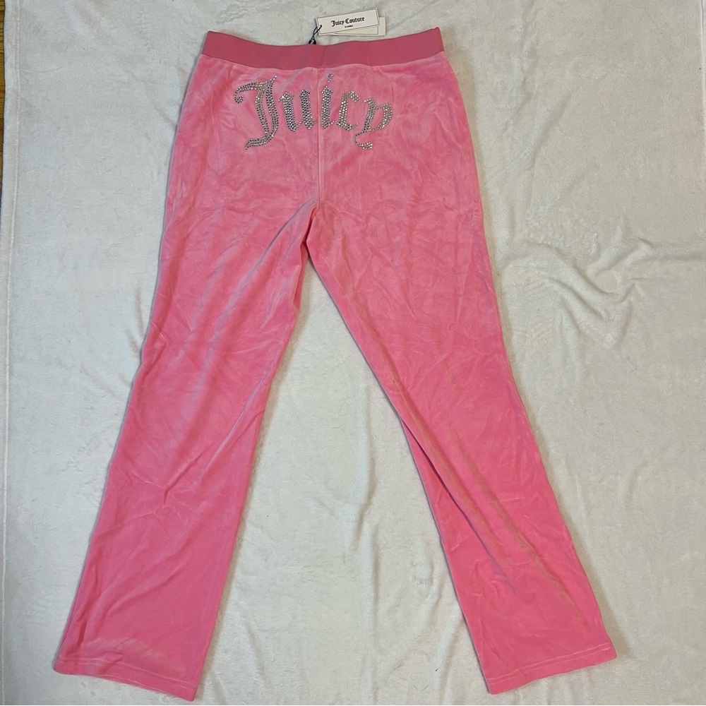 Juicy Couture OG Big Bling Velour Track Pants in color Hot Hot